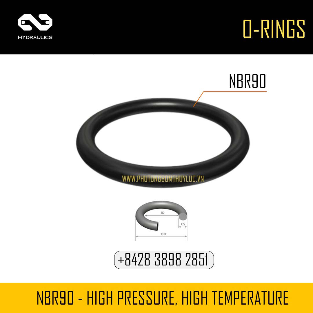 O-Ring máy công trình ID (0.029 in) x CS (0.04 in) x NBR90